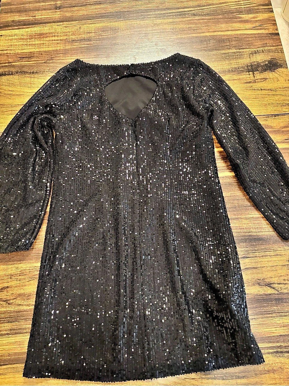 LOFT Sequin Mini Dress in Black Size P Like New